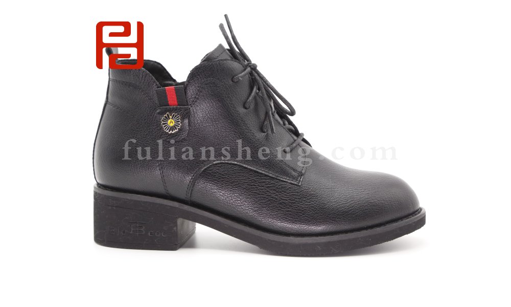 福連升休閑工作鞋子女靴短靴上班馬丁靴女棉麻舒適圖片