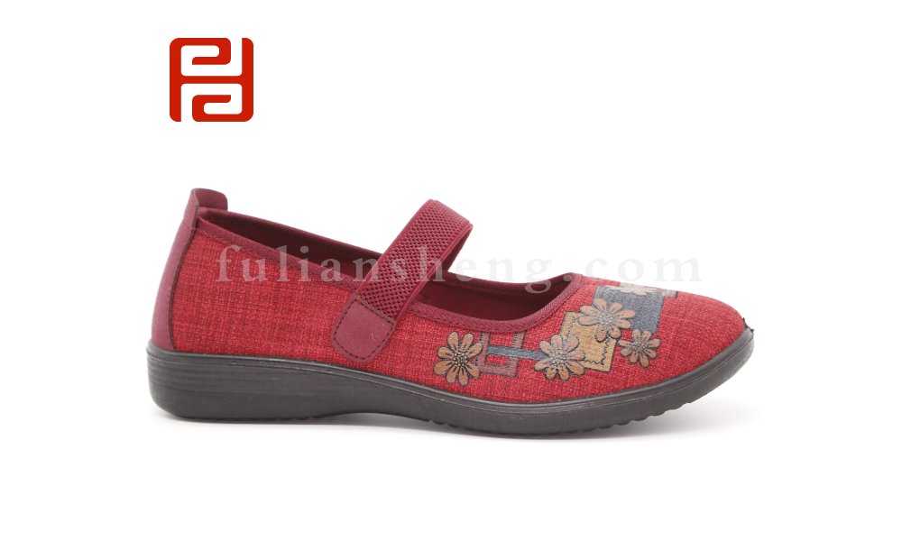 福連升秋老北京布鞋淺口軟底舒適松緊帶媽媽鞋女單鞋圖片