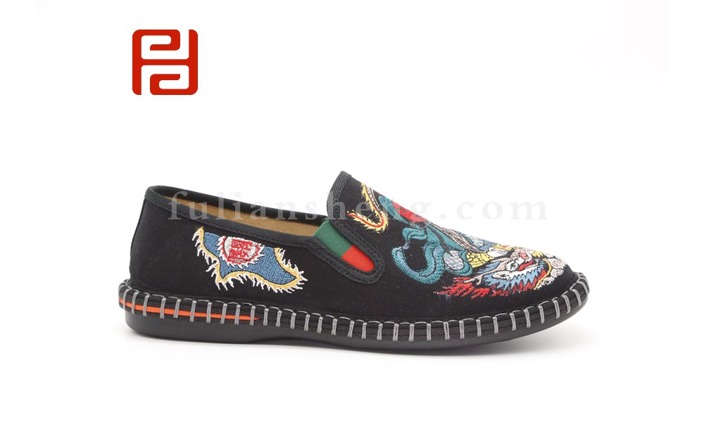 老北京千層底時尚休閑中國民族風仙鶴刺繡棉麻舒適透氣布鞋圖片