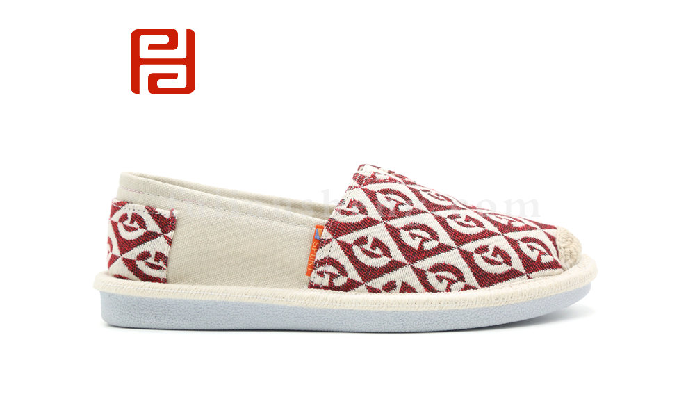 福連升秋季舒適休閑漁夫鞋女鞋帆布寫輕便鞋底