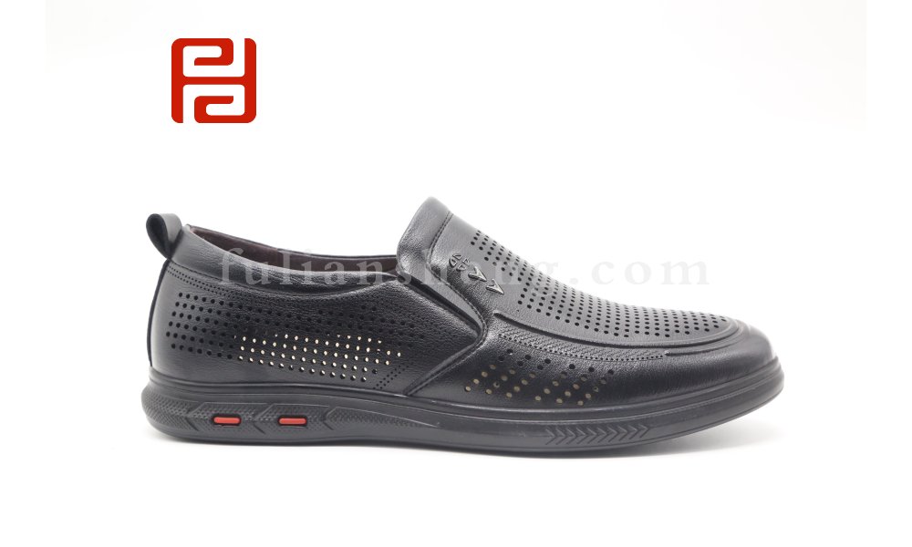 福連升夏季打孔商務(wù)工作男鞋輕便舒適透氣棉麻內(nèi)里圖片