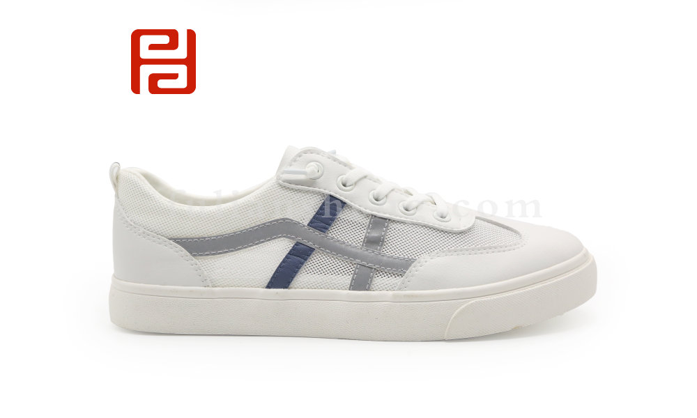 福連升夏季休閑網布透氣舒適小白鞋平底阿甘鞋男鞋圖片