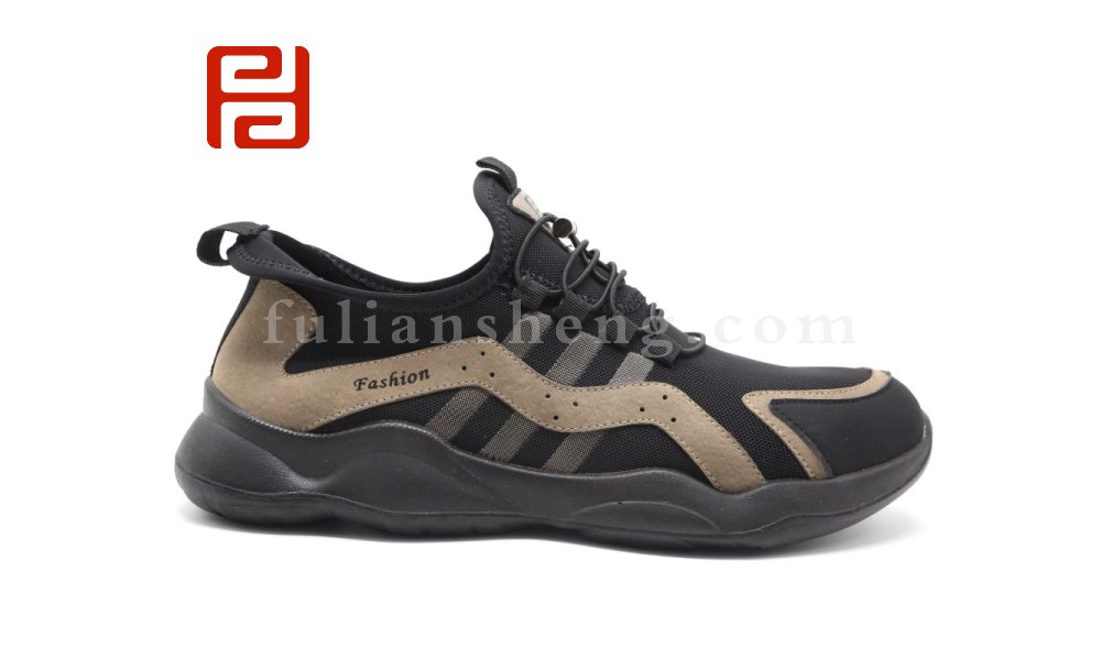 福連升休閑運動男單鞋撞色舒適透氣中青年一腳蹬松緊圖片