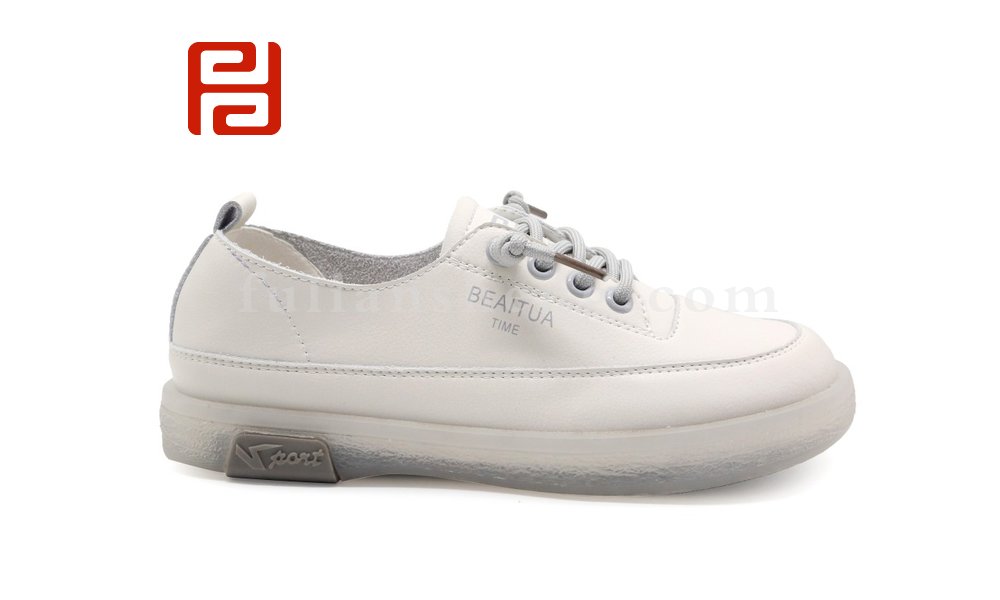 福連升秋季真皮休閑鞋果凍底舒適百搭女單鞋圖片