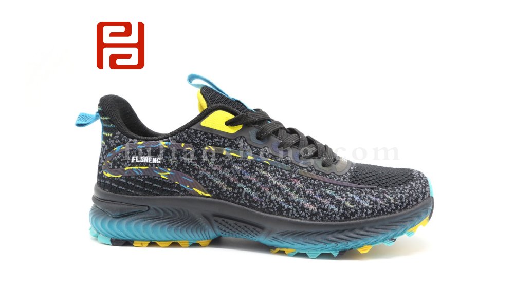 福連升休閑運(yùn)動男鞋馬拉松跑步鞋旅游防滑透氣梭織鞋子