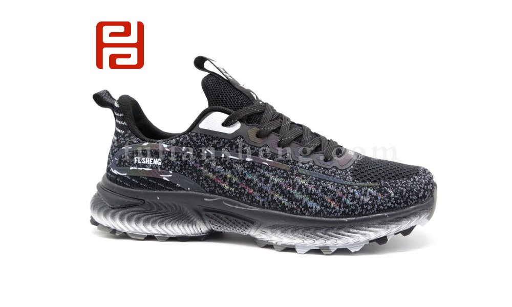 福連升休閑運(yùn)動男鞋馬拉松跑步鞋旅游防滑透氣梭織鞋子
