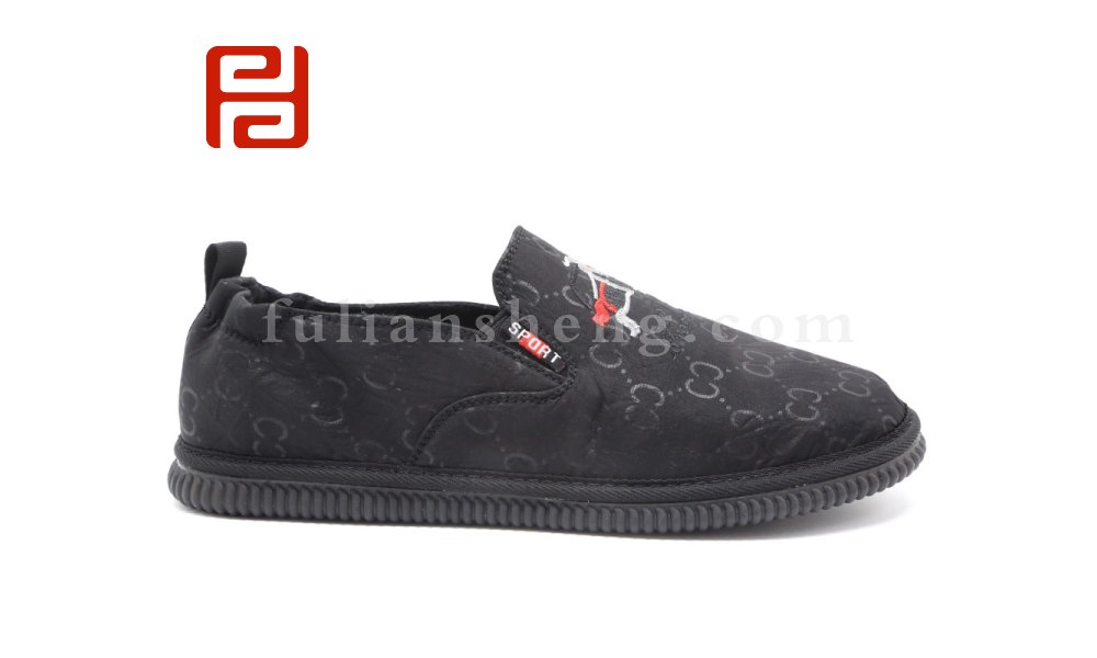 福連升老北京布鞋休閑板鞋一腳蹬社會鞋黑色平底男鞋圖片