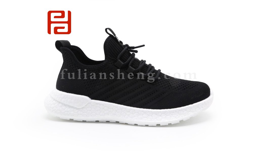 福連升休閑運(yùn)動男鞋飛織爆米花舒適軟底輕便漫步鞋圖片