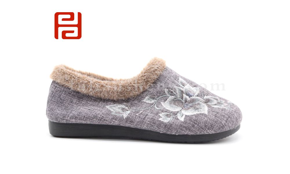 福連升老北京布鞋女鞋冬季加絨保暖一腳蹬居家套腳鞋子圖片