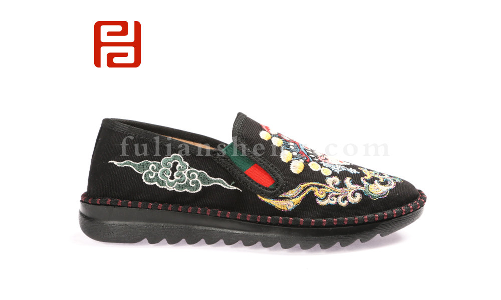 福連升春款女士刺繡臉譜社會鞋養生民族風老北京布鞋(圖4)
